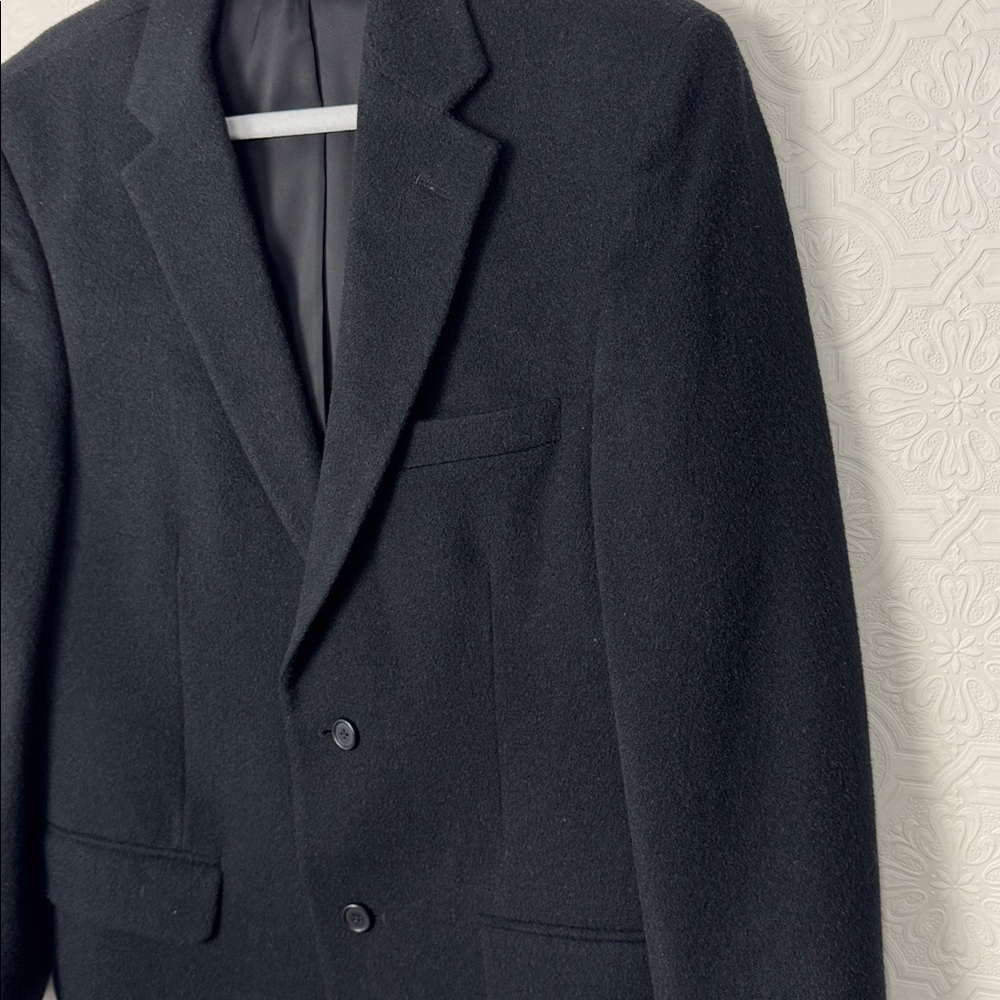 Jos A Bank 100% Camel Hair Blazer Suit Jacket Black Size 41 Regular Office - Picture 4 of 7